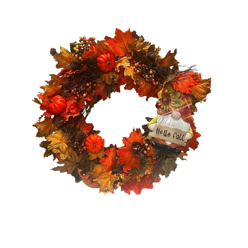 Handmade Wreath: Autumn Leaves, Fall Foliage Wreath